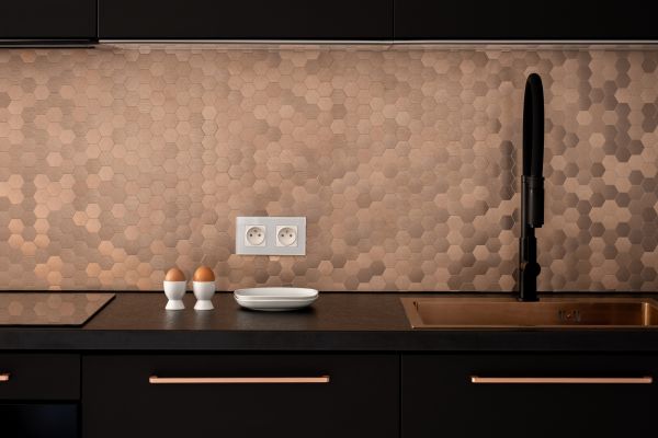 Copper Backsplash Placement
